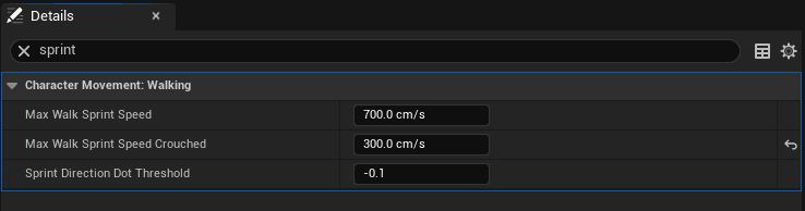 Sprint feature demonstration in Lyra using Unreal Engine and Gameplay Ability System
